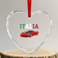 Fun Italian Exotic Supercar Heart Crystal Glass Ornament