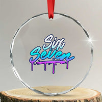 Fun Six Seven Crystal Glass Ornament Funny 6 7 Meme Gen Alpha Slang Streetwear Gradient - Wonder Print Shop