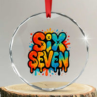 Fun Six Seven Graffiti Crystal Glass Ornament Funny 67 Meme Gen Alpha Slang Streetwear Hip Hop - Wonder Print Shop