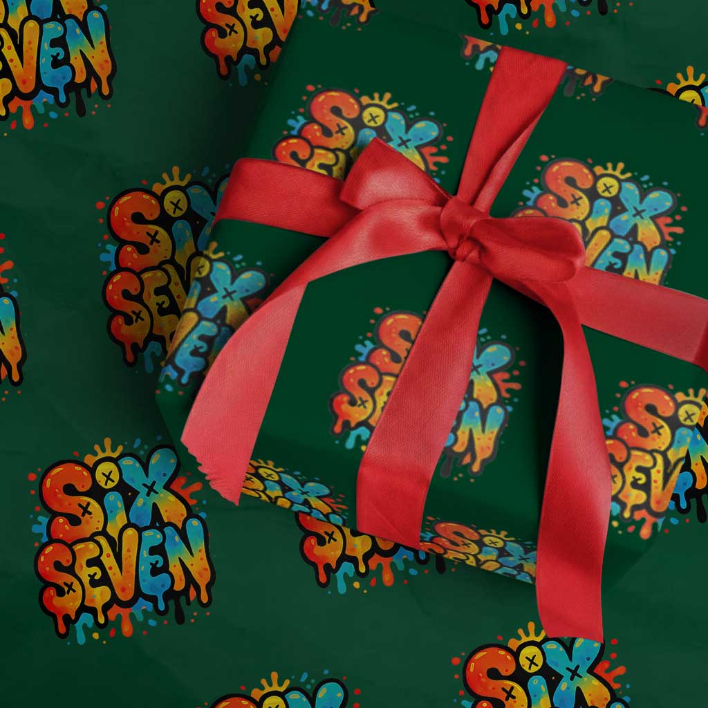 Fun Six Seven Graffiti Wrapping Paper Roll Funny 67 Meme Gen Alpha Slang Streetwear Hip Hop - Wonder Print Shop