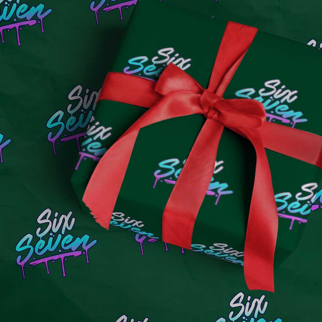 Fun Six Seven Wrapping Paper Roll Funny 6 7 Meme Gen Alpha Slang Streetwear Gradient - Wonder Print Shop