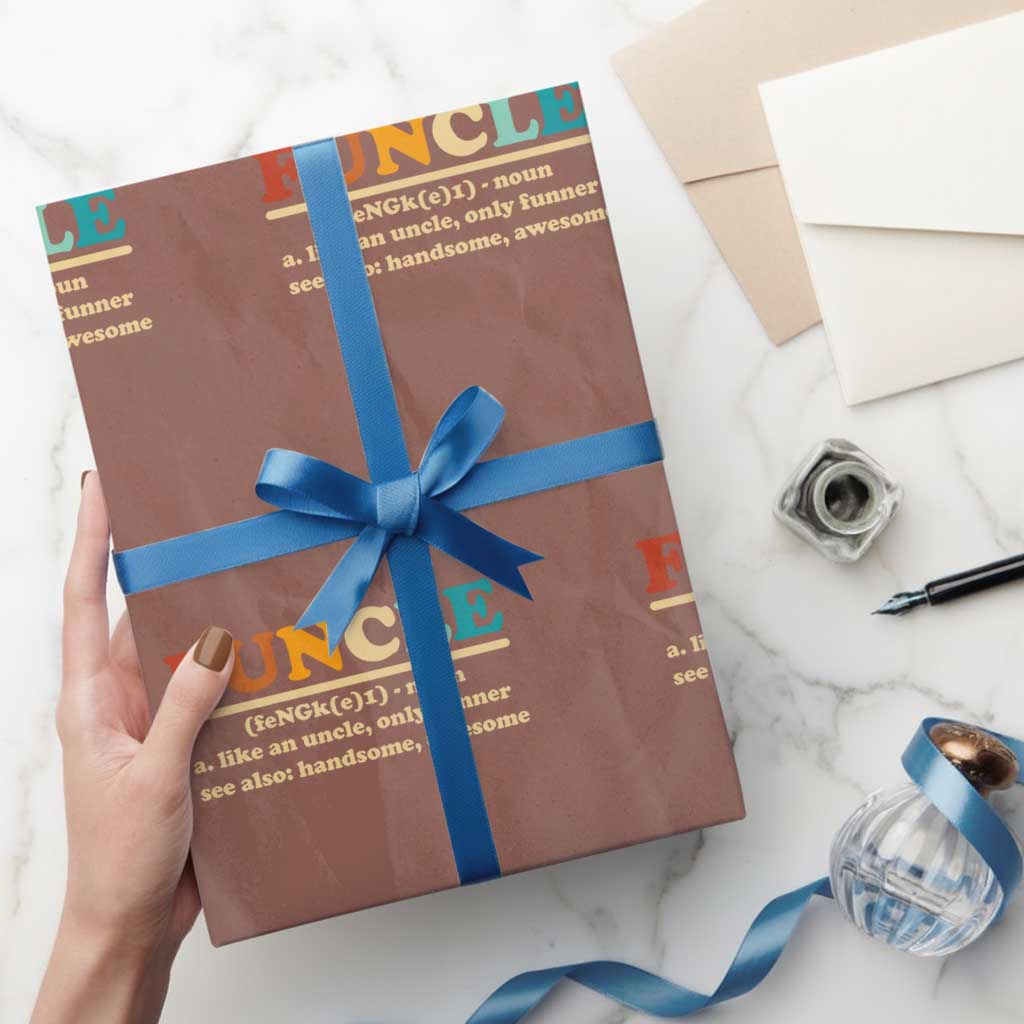 Funcle Funny Uncle Wrapping Paper Roll Like An Uncle Only Funner Fathers Day - Wonder Print Shop