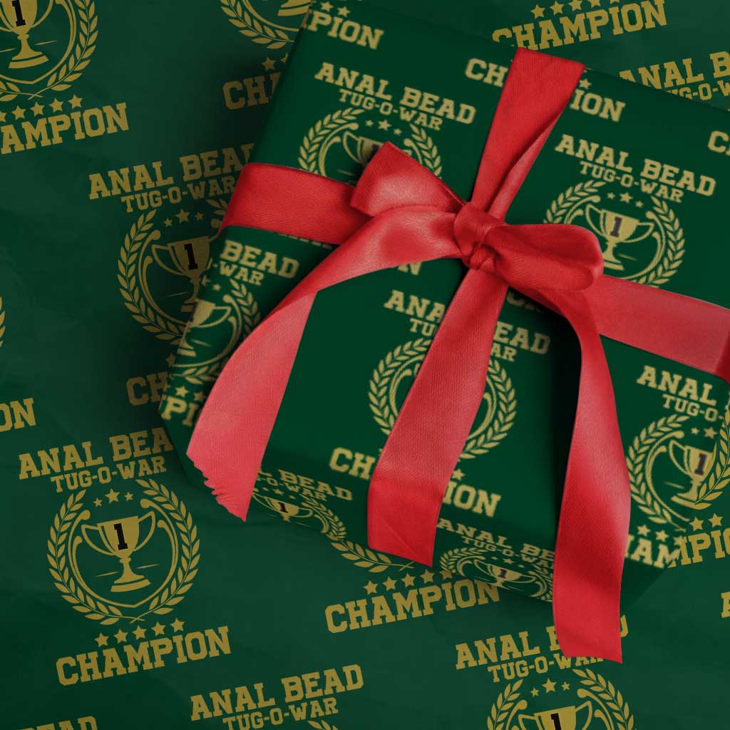Funny #1 Anal Bead Tug O War Champion Wrapping Paper Roll Adult Humor Cringe - Wonder Print Shop