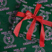 Funny #1 Anal Bead Tug O War Champion Wrapping Paper Roll Pink Adult Humor Cringe - Wonder Print Shop