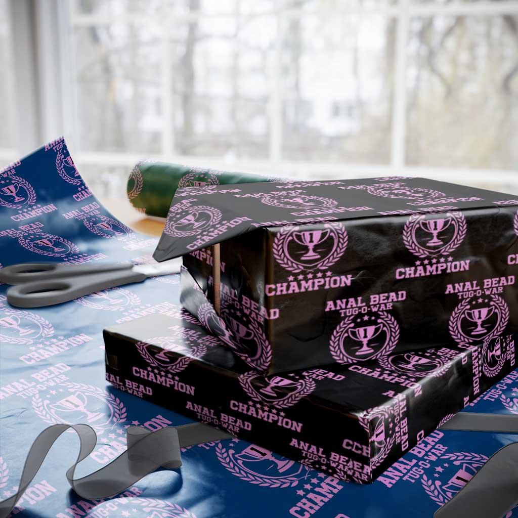Funny #1 Anal Bead Tug O War Champion Wrapping Paper Roll Pink Adult Humor Cringe - Wonder Print Shop
