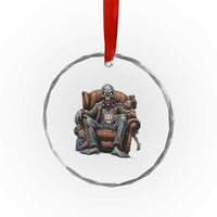 Funny #1 Dad Zombie Horror Crystal Glass Ornament Halloween Family Father Gift