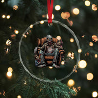 Funny #1 Dad Zombie Horror Crystal Glass Ornament Halloween Family Father Gift