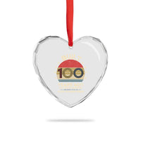 Funny 100th Birthday Heart Crystal Glass Ornament Vintage Retro Built 100 Years Ago