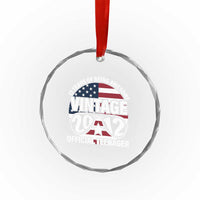Funny 13th Birthday Crystal Glass Ornament Vintage 2012 Official Teenager 13 Years Of Being Awesome USA Flag Sunglasses - Wonder Print Shop