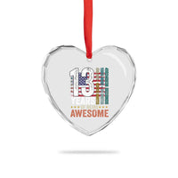 Funny 13th Birthday Heart Crystal Glass Ornament 13 Years 156 Months Of Being Awesome American Flag - Wonder Print Shop