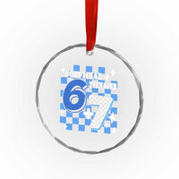 Funny 13th Birthday Official Teenager Crystal Glass Ornament 6+7 13 Year Old Boys Kids Checkered 67 Meme