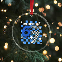 Funny 13th Birthday Official Teenager Crystal Glass Ornament 6+7 13 Year Old Boys Kids Checkered 67 Meme