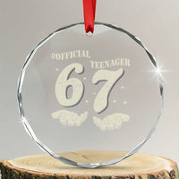 Funny 13th Birthday Official Teenager Crystal Glass Ornament Viral Meme Six Seven 6 7 Hands 13 Years Old Boys Kids