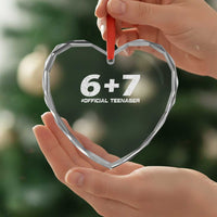 Funny 13th Birthday Official Teenager Heart Crystal Glass Ornament 13 Years Old Boys Kids