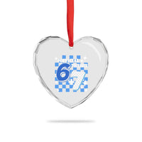 Funny 13th Birthday Official Teenager Heart Crystal Glass Ornament 6+7 13 Year Old Boys Kids Checkered 67 Meme