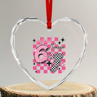 Funny 13th Birthday Official Teenager Heart Crystal Glass Ornament 6+7 13 Year Old Kids Girls Pink Checkered 67 Meme