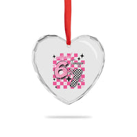 Funny 13th Birthday Official Teenager Heart Crystal Glass Ornament 6+7 13 Year Old Kids Girls Pink Checkered 67 Meme