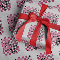 Funny 13th Birthday Official Teenager Wrapping Paper Roll 6+7 13 Year Old Kids Girls Pink Checkered 67 Meme