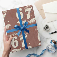 Funny 13th Birthday Official Teenager Wrapping Paper Roll Viral Meme Six Seven 6 7 Hands 13 Years Old Boys Kids