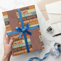 Funny 13th Birthday Wrapping Paper Roll 13 Years 156 Months 4748 Days Vintage Retro - Wonder Print Shop