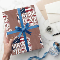 Funny 13th Birthday Wrapping Paper Roll Vintage 2012 Official Teenager 13 Years Of Being Awesome USA Flag Sunglasses - Wonder Print Shop