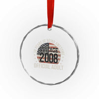 Funny 18th Birthday Crystal Glass Ornament 18 Years Of Being Awesome Vintage 2008 Official Adult American Flag
