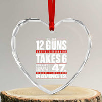 Funny 2A Math Word Problem Pro Gun Rights Heart Crystal Glass Ornament 47 Guns Left Because I Lied About Having 12