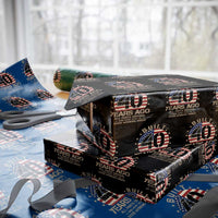 Funny 40th Birthday Wrapping Paper Roll Vintage US Flag Built 40 Years Ago Parts Original
