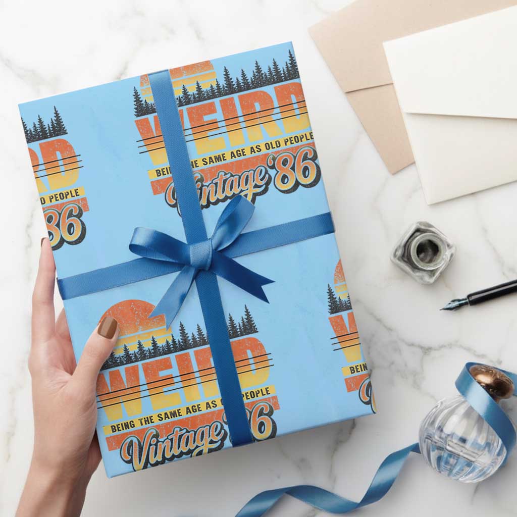 Funny 40th Birthday Wrapping Paper Roll Retro 1986 Weird Being The Same Age As Old People
