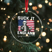 Funny 4th Of July George Washington Crystal Glass Ornament Suck It England
