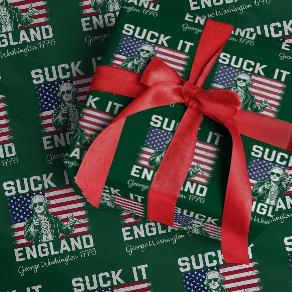 Funny 4th Of July George Washington Wrapping Paper Roll Suck It England