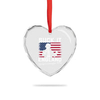 Funny 4th Of July George Washington Heart Crystal Glass Ornament Suck It England