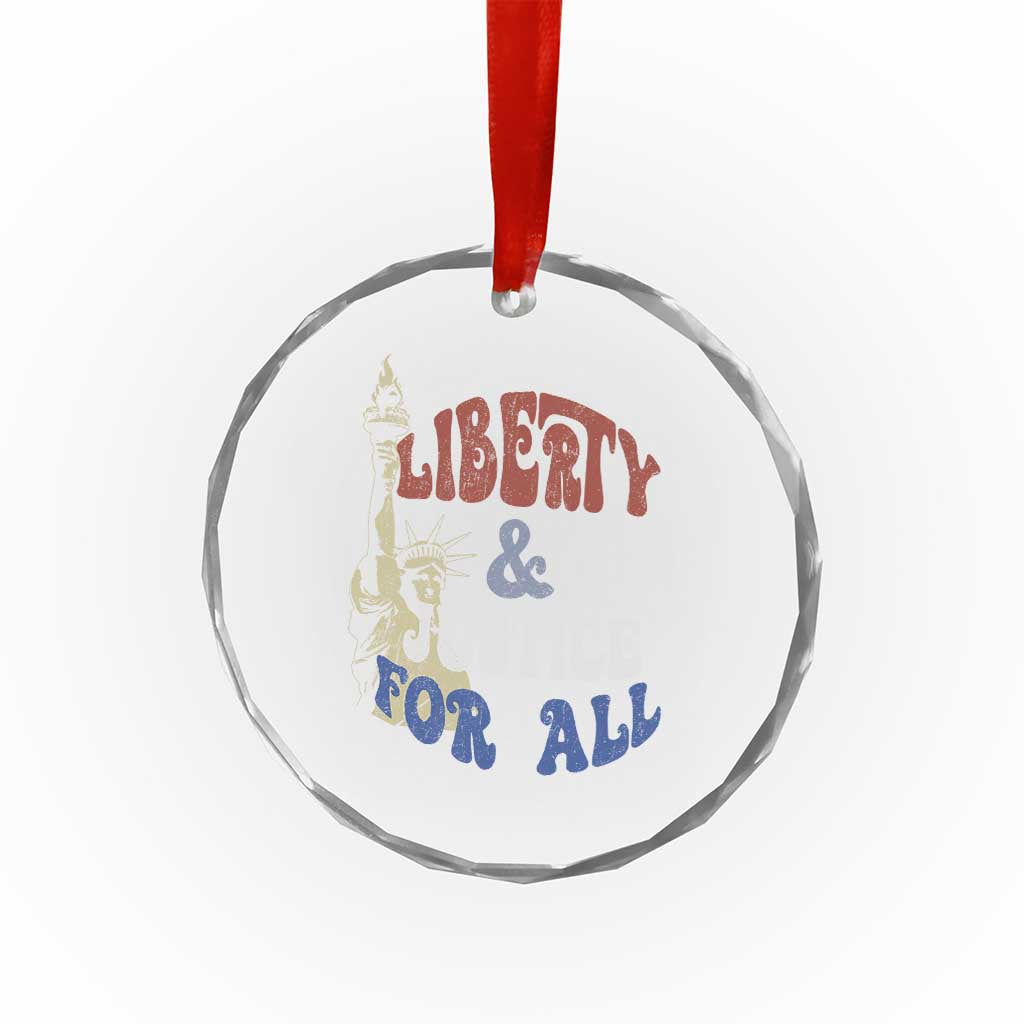 Funny 4th of July Liberty And Justice For All Crystal Glass Ornament Statue Of Liberty - Wonder Print Shop
