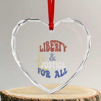 Funny 4th of July Liberty And Justice For All Heart Crystal Glass Ornament Statue Of Liberty - Wonder Print Shop