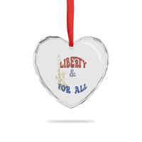 Funny 4th of July Liberty And Justice For All Heart Crystal Glass Ornament Statue Of Liberty - Wonder Print Shop