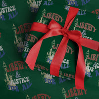 Funny 4th of July Liberty And Justice For All Wrapping Paper Roll Statue Of Liberty - Wonder Print Shop