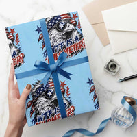 Funny 4th Of July WTF Is A Kilometer Wrapping Paper Roll Vintage USA Meme Patriotic Eagle Humor Independence Day