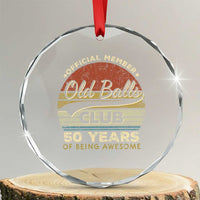 Funny 50th Birthday Crystal Glass Ornament Retro Old Balls Club 50 Years Of Awesome Gag Gift