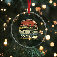 Funny 50th Birthday Crystal Glass Ornament Retro Old Balls Club 50 Years Of Awesome Gag Gift