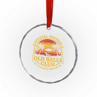 Funny 50th Birthday Crystal Glass Ornament Retro Old Balls Club Gag Gift
