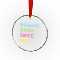 Funny 50th Birthday Crystal Glass Ornament Retro Vintage Badass Bih Since 1976