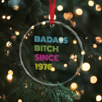 Funny 50th Birthday Crystal Glass Ornament Retro Vintage Badass Bih Since 1976