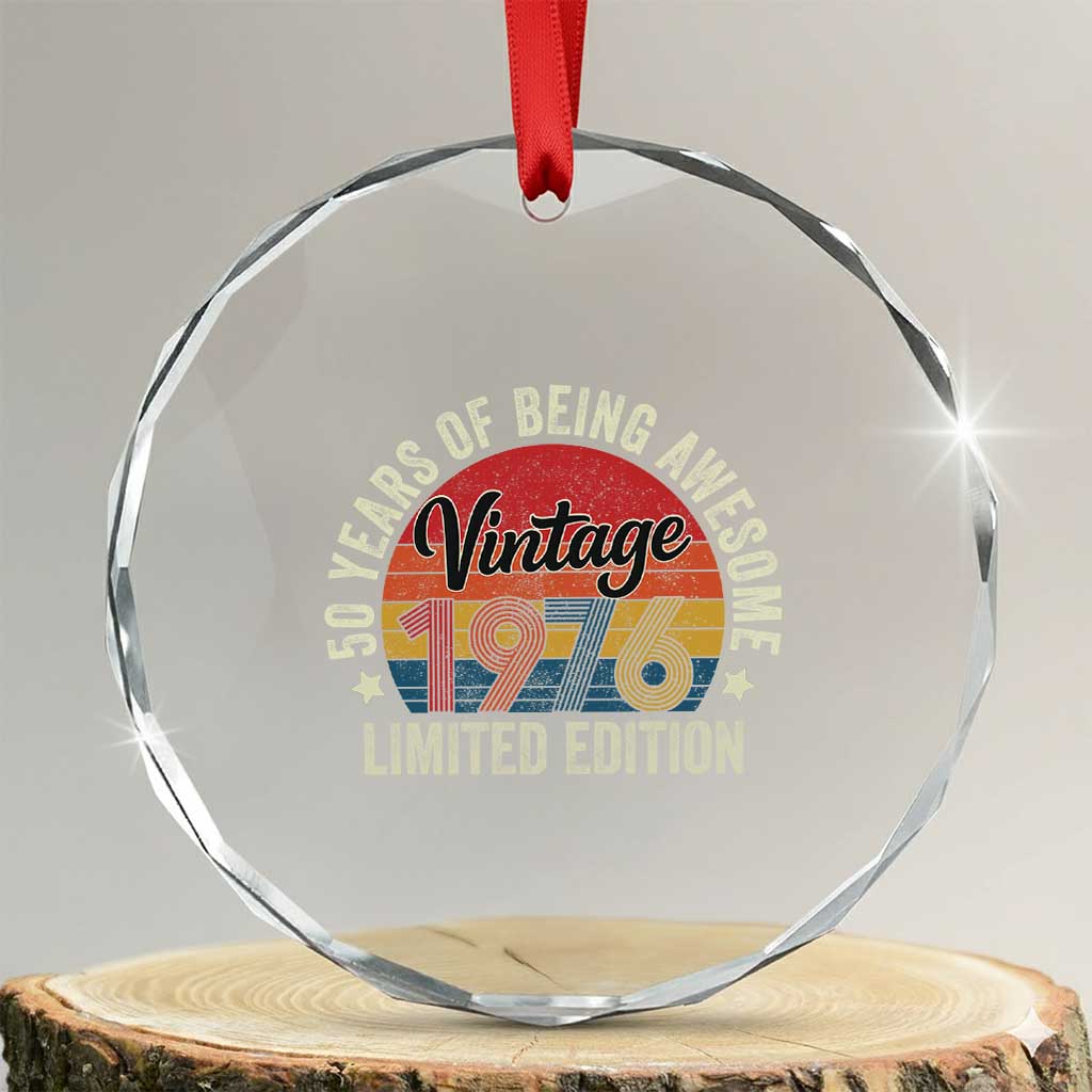 Funny 50th Birthday Crystal Glass Ornament Vintage 1976 Limited Edition 50 Year Old Bday Gifts