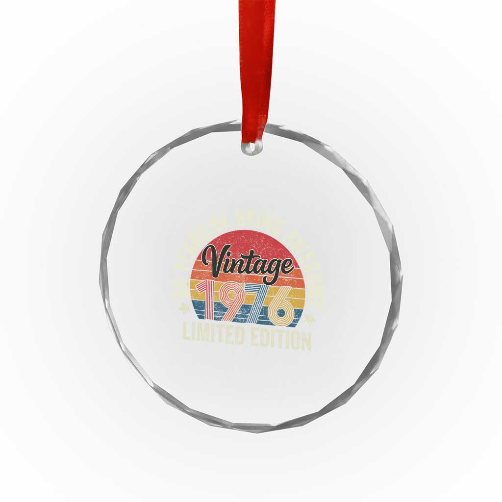 Funny 50th Birthday Crystal Glass Ornament Vintage 1976 Limited Edition 50 Year Old Bday Gifts