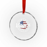 Funny 50th Birthday Crystal Glass Ornament Vintage 1976 Stamp 50 Years Old American Flag