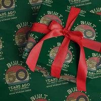 Funny 50th Birthday Wrapping Paper Roll Vintage Retro Built 50 Years Ago