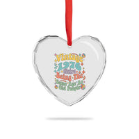 Funny 50th Birthday Heart Crystal Glass Ornament Retro Groovy 1976 Weird Being The Same Age As Old People