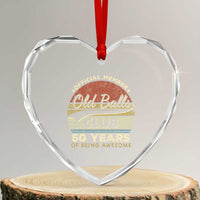Funny 50th Birthday Heart Crystal Glass Ornament Retro Old Balls Club 50 Years Of Awesome Gag Gift