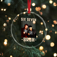 Funny 6 7 Meme Crystal Glass Ornament Retro Home Christmas Movie Alone - Wonder Print Shop