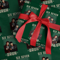 Funny 6 7 Meme Wrapping Paper Roll Retro Home Christmas Movie Alone - Wonder Print Shop